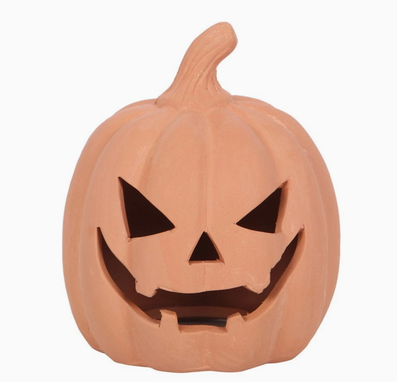 Terracotta Jack-o-Lantern Tealight Holder