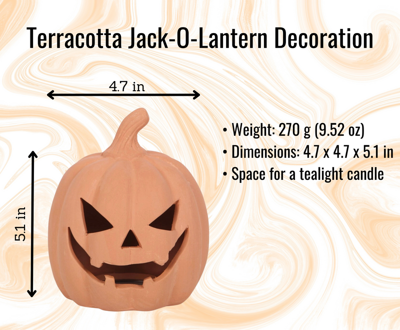 Terracotta Jack-o-Lantern Tealight Holder