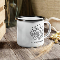 Unique couple gift, Engagement Gift, Customizable Wedding Mug, Personalized Mountain Camping Mug, newly engaged couple campfire, 11oz