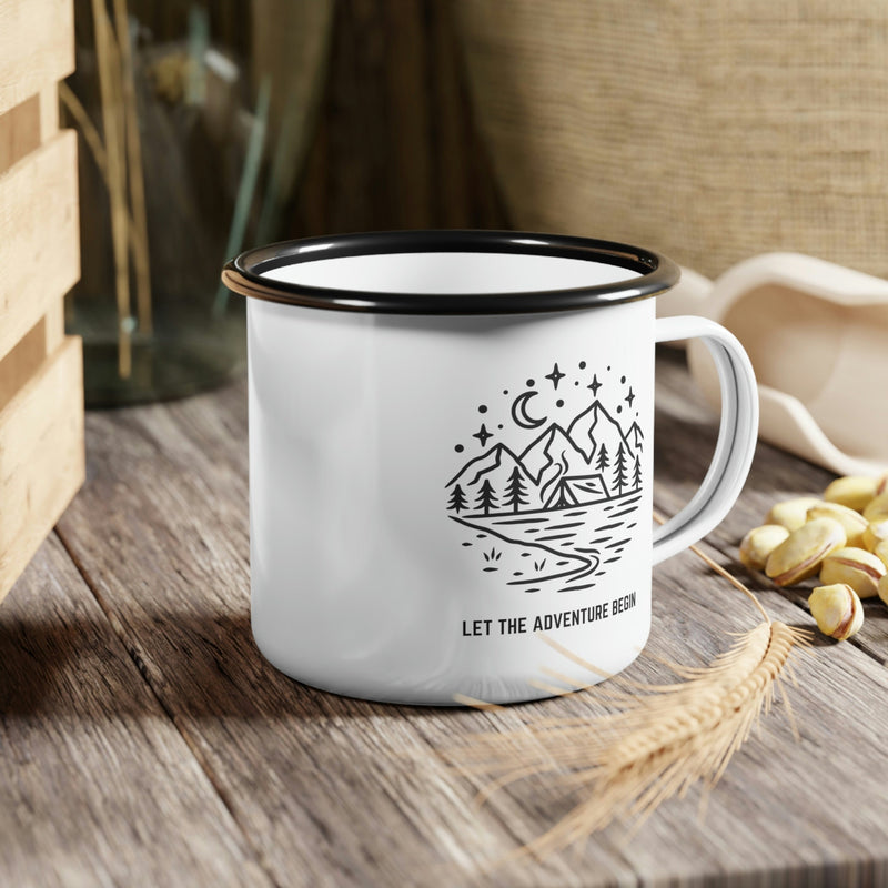 Unique couple gift, Engagement Gift, Customizable Wedding Mug, Personalized Mountain Camping Mug, newly engaged couple campfire, 11oz