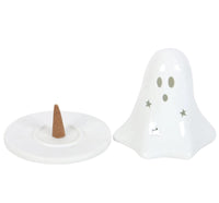 Ghost incense holder, Ceramic Halloween Ghost Tealight and Incense Cone Holder, Candle Gift,Halloween Incense Holder, Ghost Incense Burner