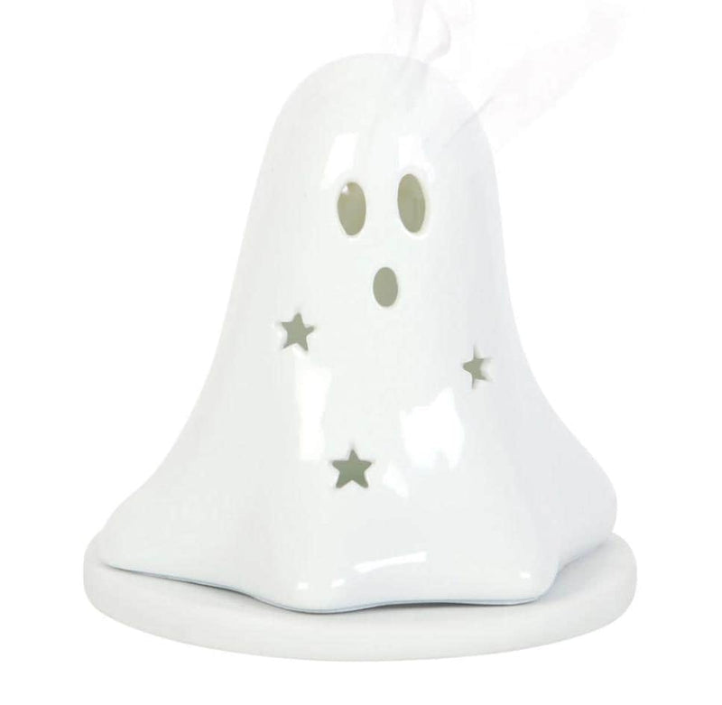 Ghost incense holder, Ceramic Halloween Ghost Tealight and Incense Cone Holder, Candle Gift,Halloween Incense Holder, Ghost Incense Burner