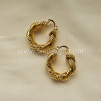 Gold Twisted Hoop Earrings • Bold Gold Hoop Earrings • Chunky Hoop Earrings • Statement Hoops • 18k Gold Plated Hoops Earring gift for her