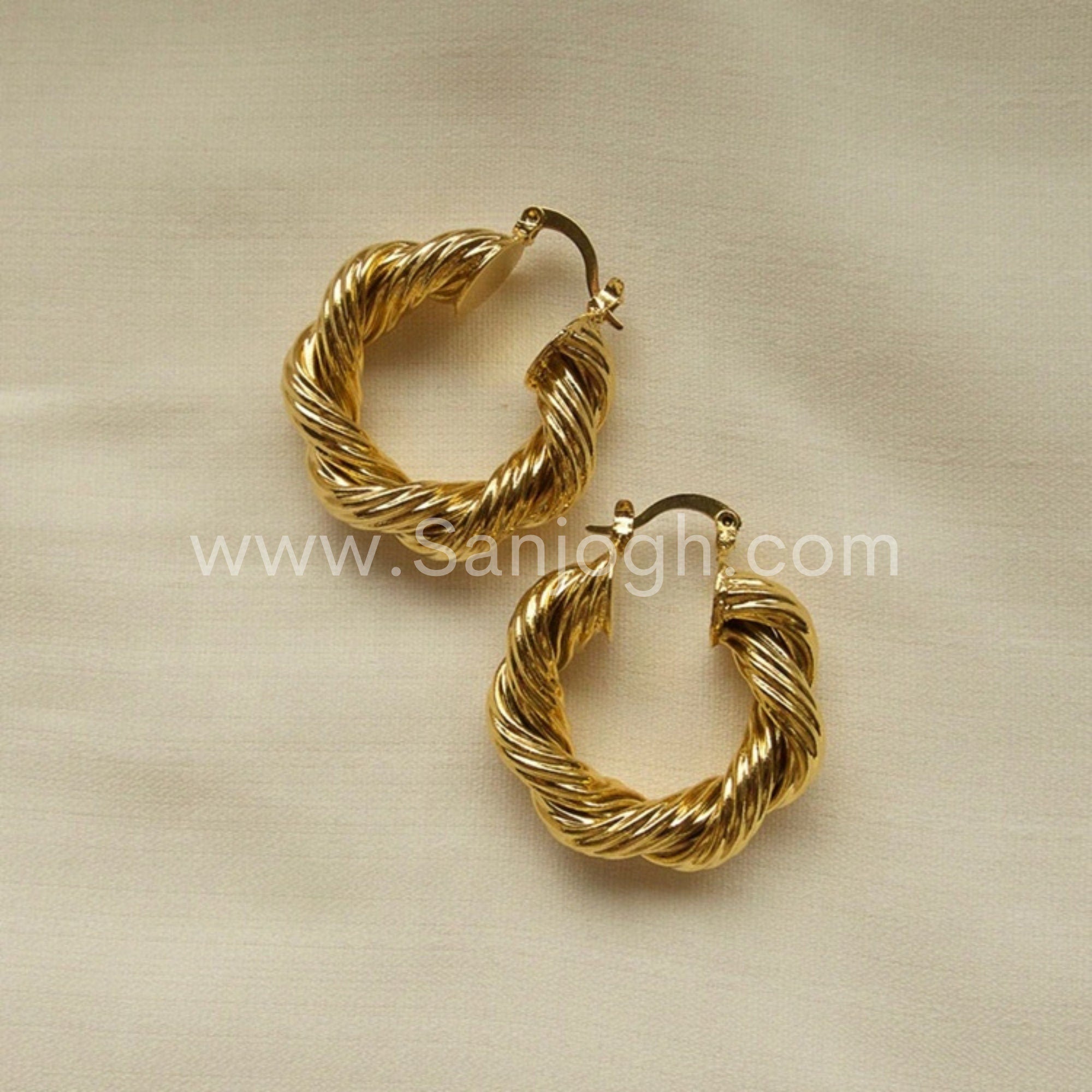 Gold Twisted Hoop Earrings • Bold Gold Hoop Earrings • Chunky Hoop Earrings • Statement Hoops • 18k Gold Plated Hoops Earring gift for her