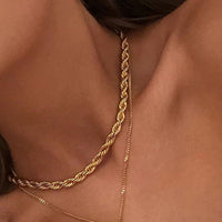 Gold Rope Twist Chain, Chunky Rope Necklace, Gold Rope Chain, Gold Twist Chain, Gold Rope Chain Necklace, Twist Necklace, Chunky Gold Chain