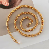Gold Rope Twist Chain, Chunky Rope Necklace, Gold Rope Chain, Gold Twist Chain, Gold Rope Chain Necklace, Twist Necklace, Chunky Gold Chain
