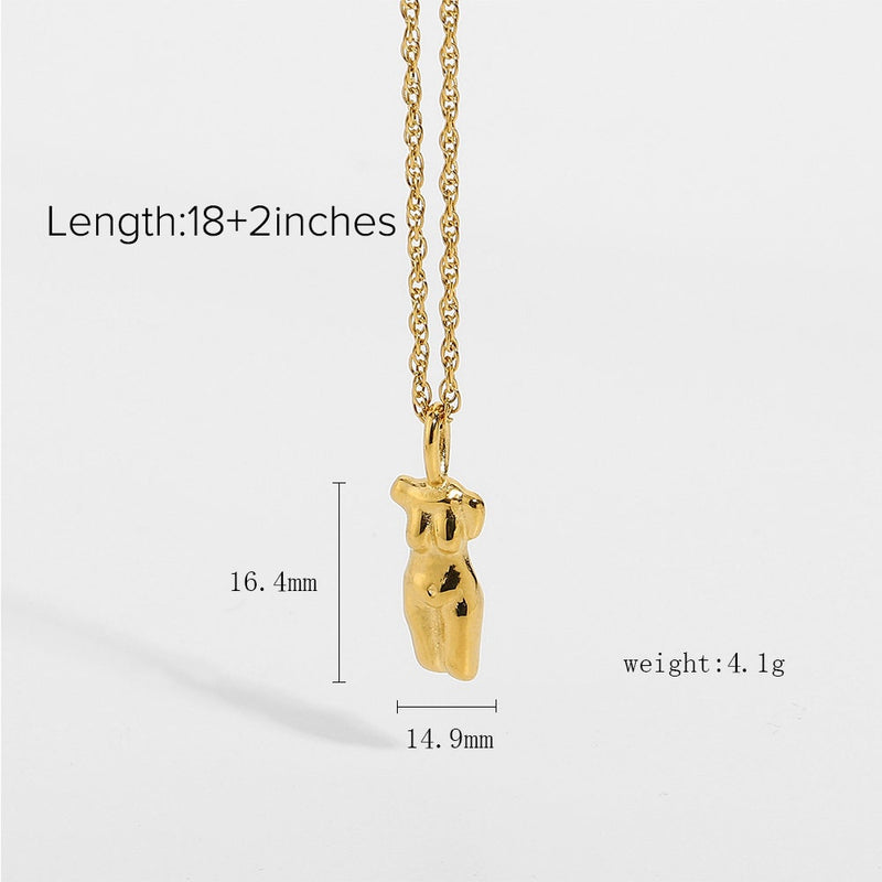 She Gold Pendent, Gold Mantra Necklace, Female Body Necklace, Body Positivity Necklace