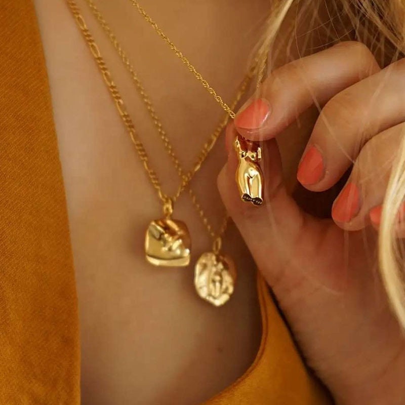 She Gold Pendent, Gold Mantra Necklace, Female Body Necklace, Body Positivity Necklace