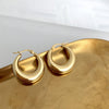 18k Gold Hoops, Hoop Earrings, Chunky Semi Hoops, Girlfriend Gifts