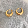 18k Gold Hoops, Hoop Earrings, Chunky Semi Hoops, Girlfriend Gifts