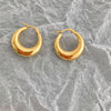 18k Gold Hoops, Hoop Earrings, Chunky Semi Hoops, Girlfriend Gifts