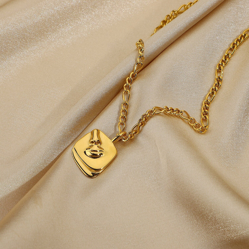 I'm Speaking 18k Gold Pendent, Feminist Jewelry, Female Body Necklace, Body Positivity Necklace, Abstract face