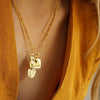 She Gold Pendent, Gold Mantra Necklace, Female Body Necklace, Body Positivity Necklace