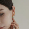 Diamond Baguette Hoop Dangle Earrings, charm hoops, gold hoop earrings, dainty diamond earrings, minimalist hoops, huggie earrings