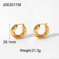 Gold Twisted Hoop Earrings • Bold Gold Hoop Earrings • Chunky Hoop Earrings • Statement Hoops • 18k Gold Plated Hoops