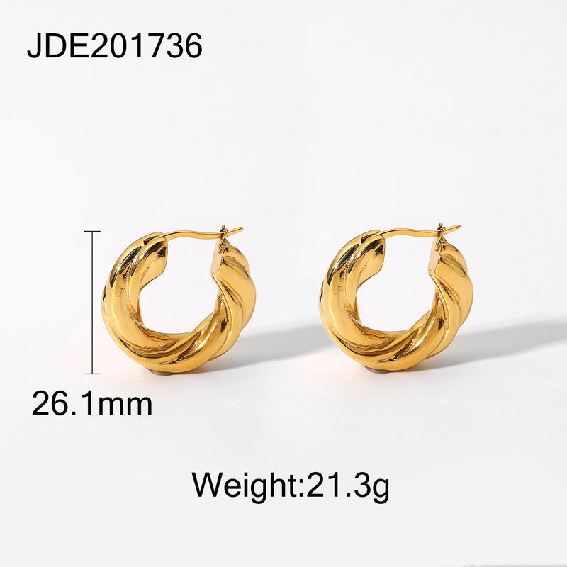 Gold Twisted Hoop Earrings • Bold Gold Hoop Earrings • Chunky Hoop Earrings • Statement Hoops • 18k Gold Plated Hoops