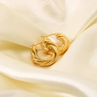 Gold Twisted Hoop Earrings • Bold Gold Hoop Earrings • Chunky Hoop Earrings • Statement Hoops • 18k Gold Plated Hoops