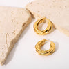 Gold Twisted Hoop Earrings • Bold Gold Hoop Earrings • Chunky Hoop Earrings • Statement Hoops • 18k Gold Plated Hoops
