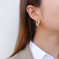Gold Twisted Hoop Earrings • Bold Gold Hoop Earrings • Chunky Hoop Earrings • Statement Hoops • 18k Gold Plated Hoops