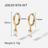 Diamond Baguette Hoop Dangle Earrings, charm hoops, gold hoop earrings, dainty diamond earrings, minimalist hoops, huggie earrings