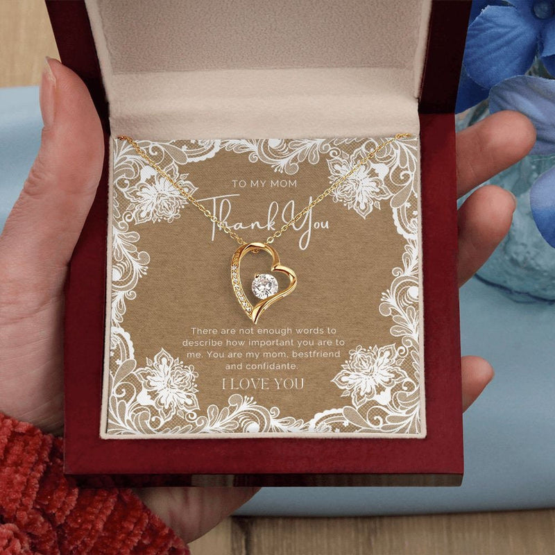 Heart, Bride To Mother Gift, Daughter To Mother On Wedding Day Necklace, Mother Of The Bride Gift From Daughter, To Mom On My Wedding Gifts