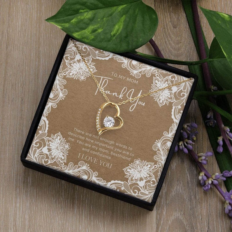 Heart, Bride To Mother Gift, Daughter To Mother On Wedding Day Necklace, Mother Of The Bride Gift From Daughter, To Mom On My Wedding Gifts