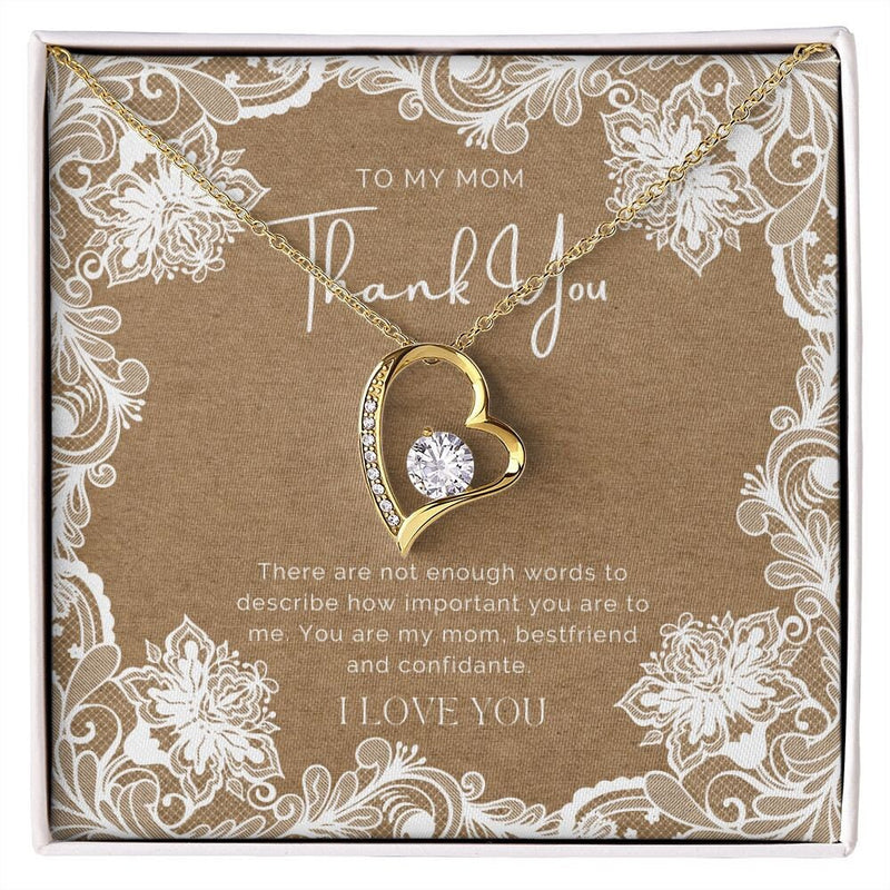 Heart, Bride To Mother Gift, Daughter To Mother On Wedding Day Necklace, Mother Of The Bride Gift From Daughter, To Mom On My Wedding Gifts