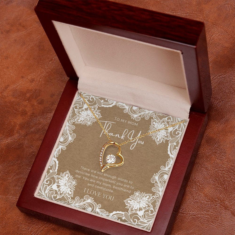 Heart, Bride To Mother Gift, Daughter To Mother On Wedding Day Necklace, Mother Of The Bride Gift From Daughter, To Mom On My Wedding Gifts