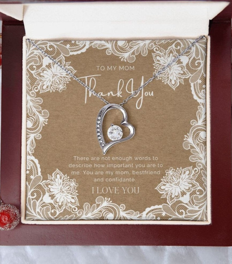 Heart, Bride To Mother Gift, Daughter To Mother On Wedding Day Necklace, Mother Of The Bride Gift From Daughter, To Mom On My Wedding Gifts