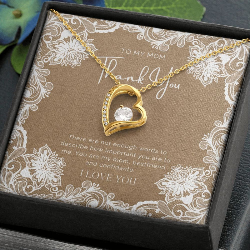 Heart, Bride To Mother Gift, Daughter To Mother On Wedding Day Necklace, Mother Of The Bride Gift From Daughter, To Mom On My Wedding Gifts