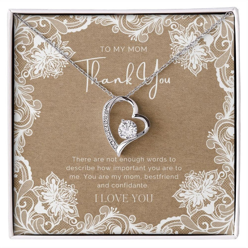 Heart, Bride To Mother Gift, Daughter To Mother On Wedding Day Necklace, Mother Of The Bride Gift From Daughter, To Mom On My Wedding Gifts