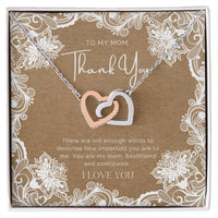 Heart, Bride To Mother Gift, Daughter To Mother On Wedding Day Necklace, Mother Of The Bride Gift From Daughter, Interlocking heart necklace