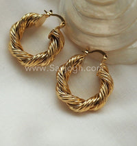 Gold Twisted Hoop Earrings • Bold Gold Hoop Earrings • Chunky Hoop Earrings • Statement Hoops • 18k Gold Plated Hoops Earring gift for her