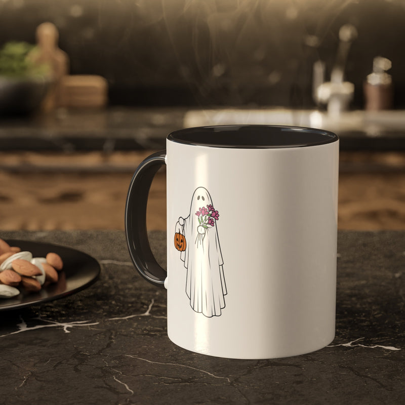 Retro Pumpkin Ghost Mug